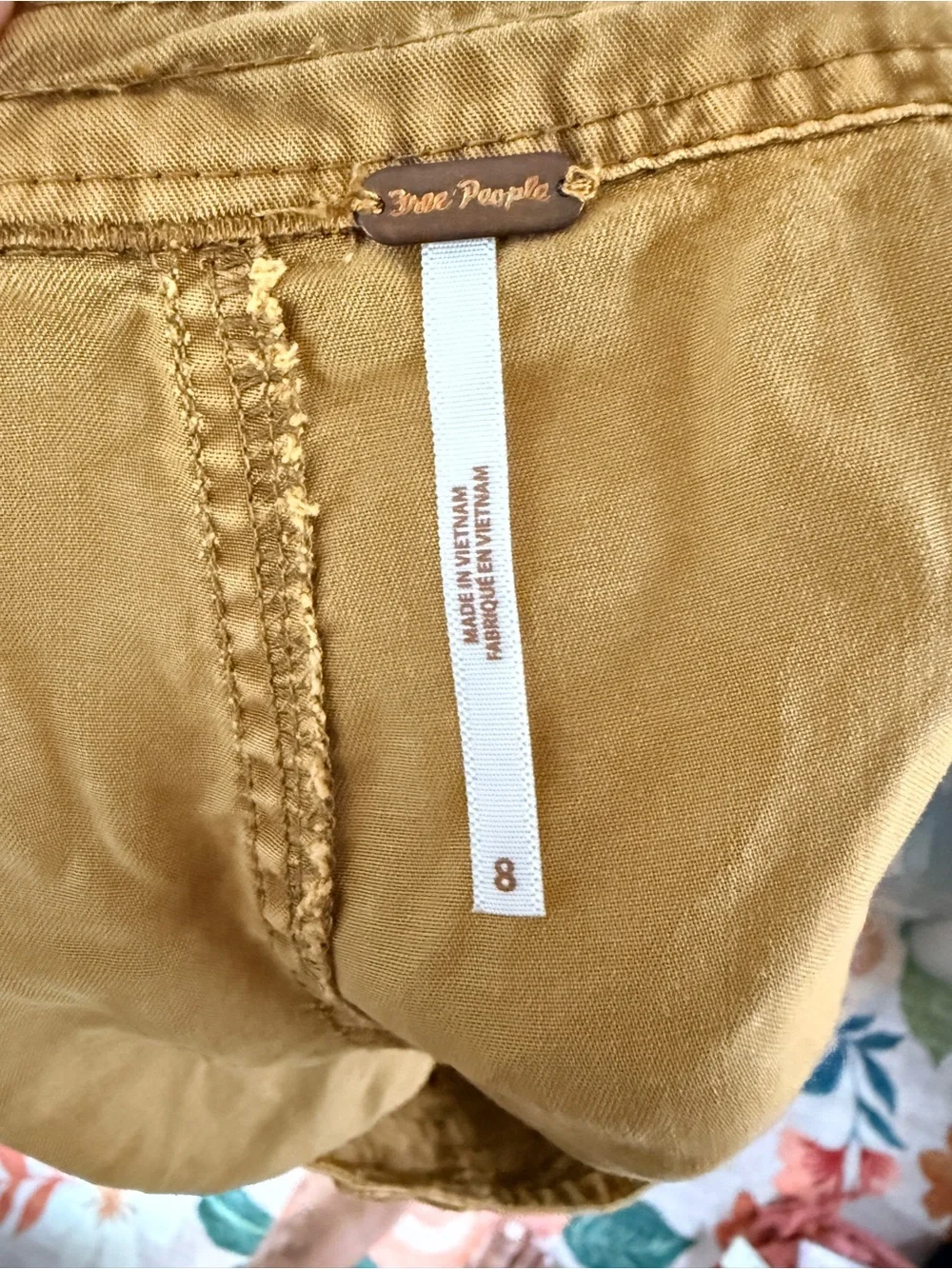 Free People Mustard High-Waist Button-Front Shorts